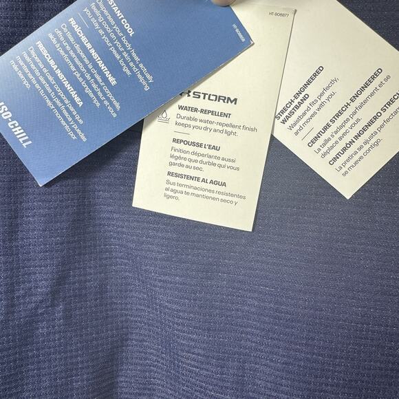 Under Armour NEW Golf Men Short 42 Blue Iso Chill 9" Airvent Water Repel Stretch - Picture 11 of 14